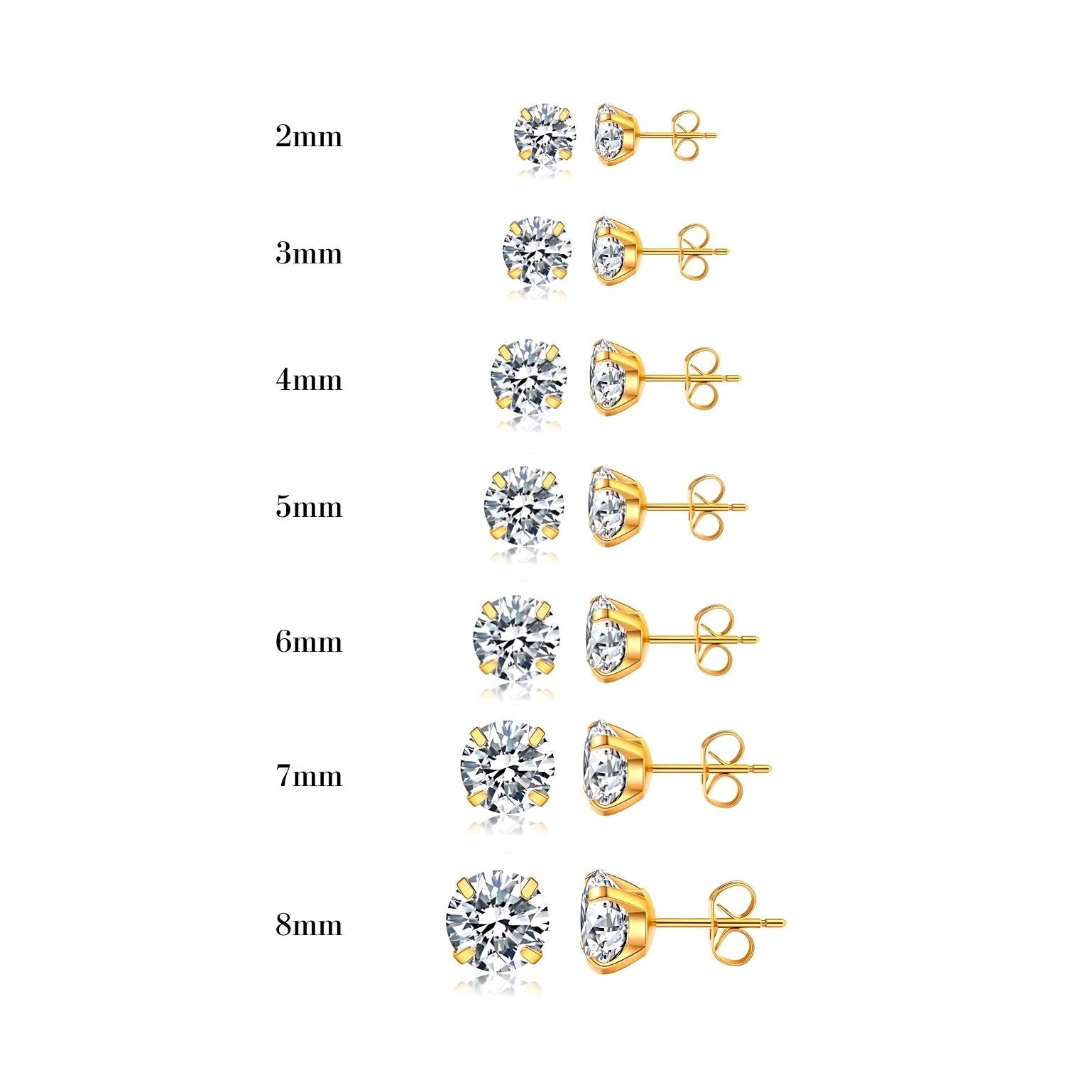 Essential Titanium Multisized CZ Stud Earrings