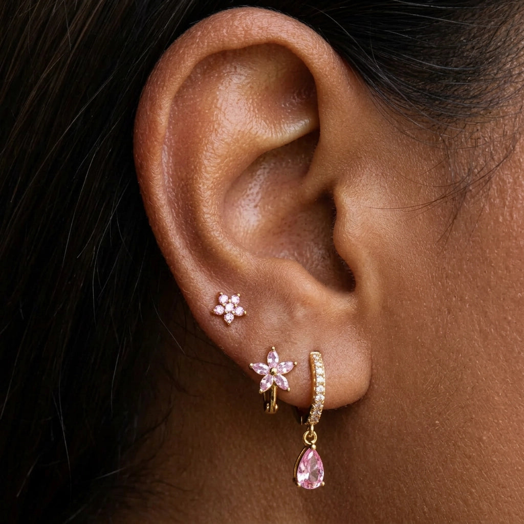 Pink Perry Waterdrop Hoop Earrings