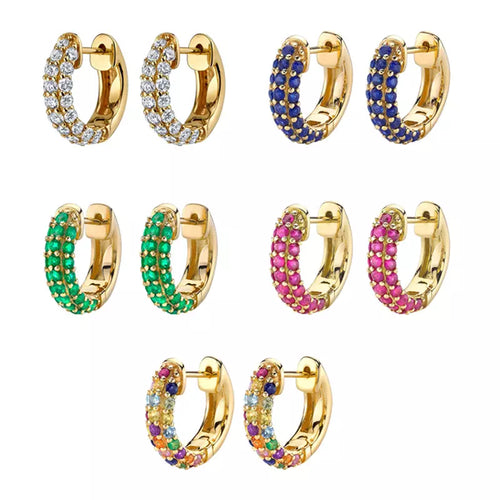 Statement Gemstone Pave Hoop Earring