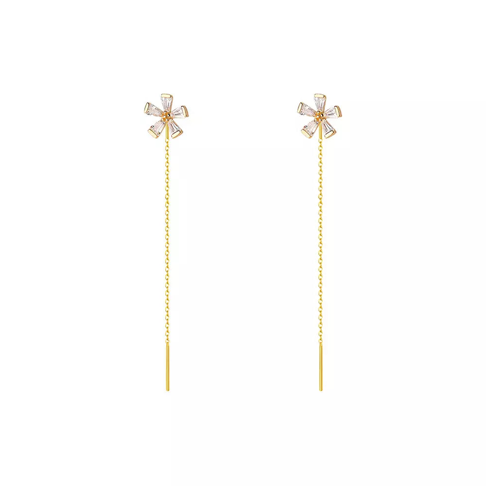 Flower Threader Earrings