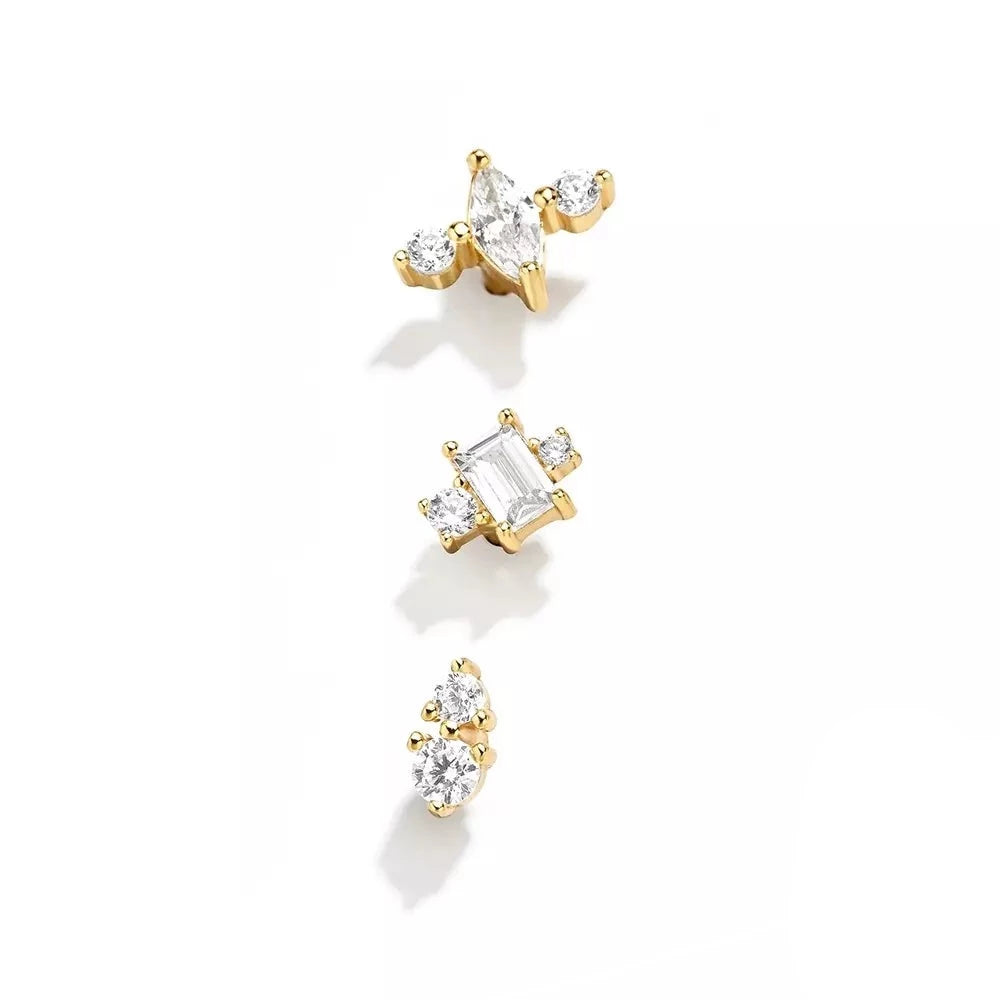 Buy Dainty Gold Earring Set, 14kt Hoops & Stud Earrings Set of 2,  Minimalist Earrings, Gift for Her, Earrings, Silver Gold Earrings, Hoops  Online in India - Etsy