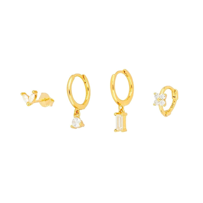 Vogue White Gold Earring Set
