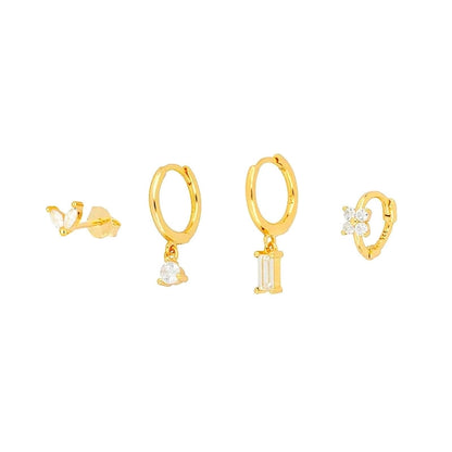 Vogue White Gold Earring Set