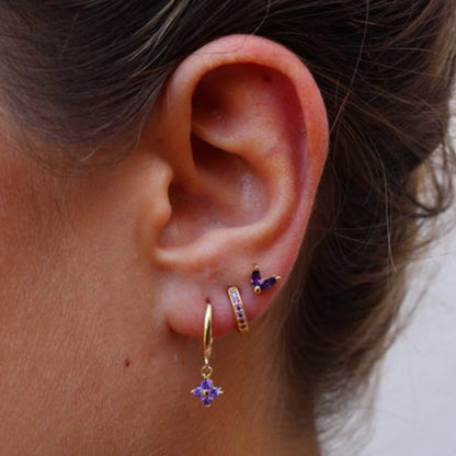 Blooming Gold Earring Set - Violet